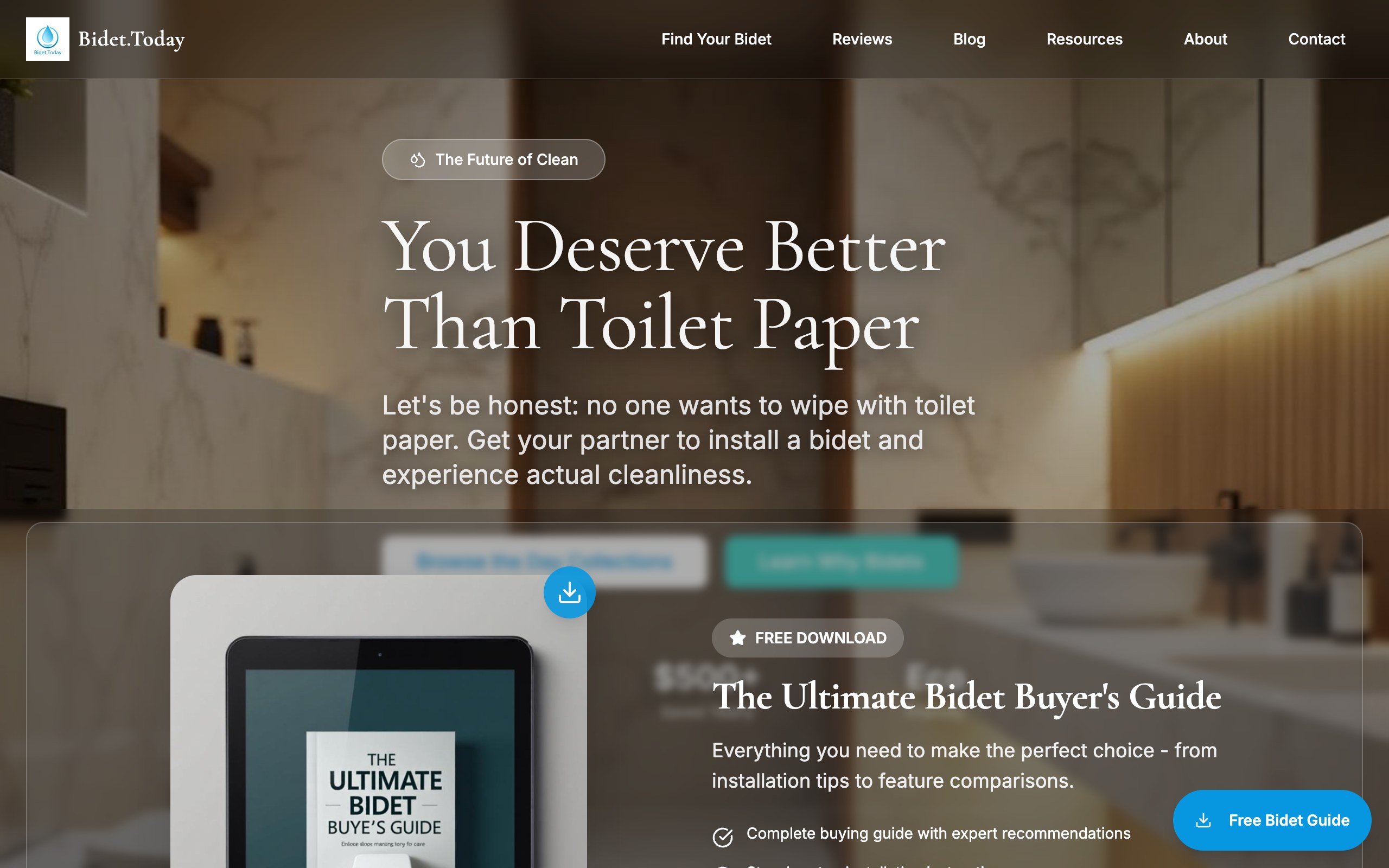 bidet-today-guide live screenshot