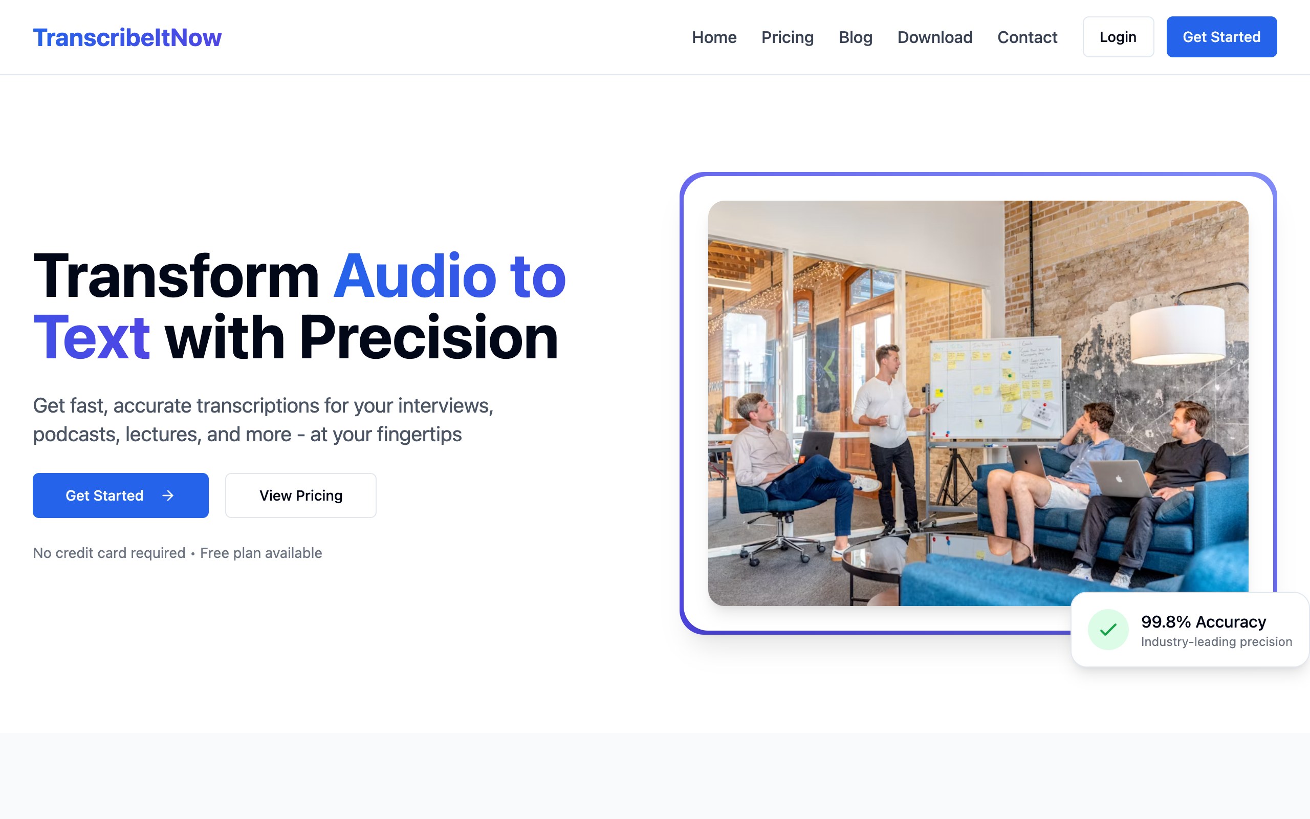transcribe-it-now live screenshot